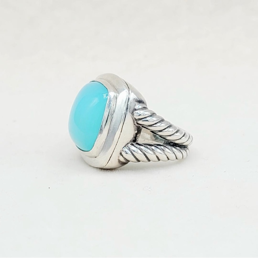 David Yurman Albion 17mm Aqua Chalcedony Ring - Picture 2 of 9